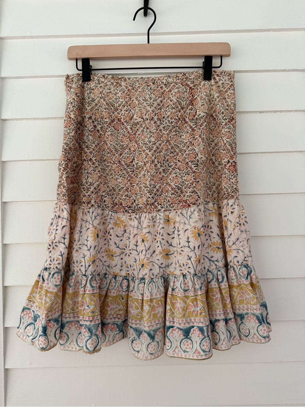 Lucky Brand | Vintage Floral Tiered Skirt Boho Cottagecore Size S - Picture 2 of 6